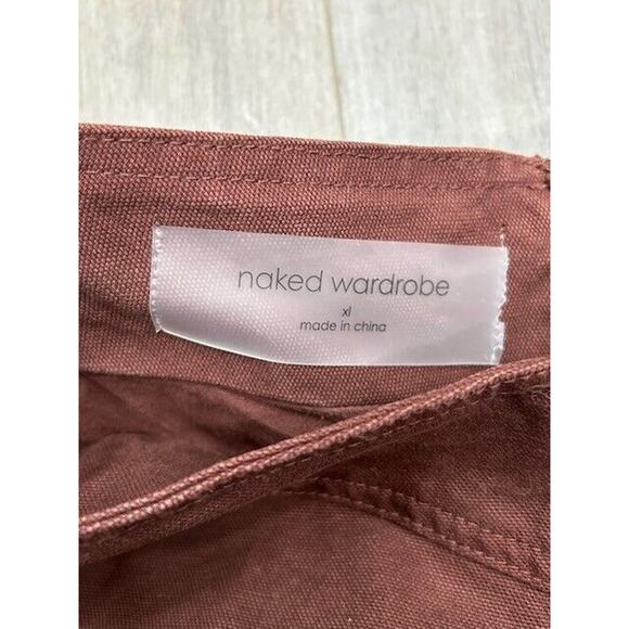 Naked Wardrobe The Canvas Maxi Skirt Back Slit V-Waist Cotton Dark Chocolate XL - Picture 4 of 6